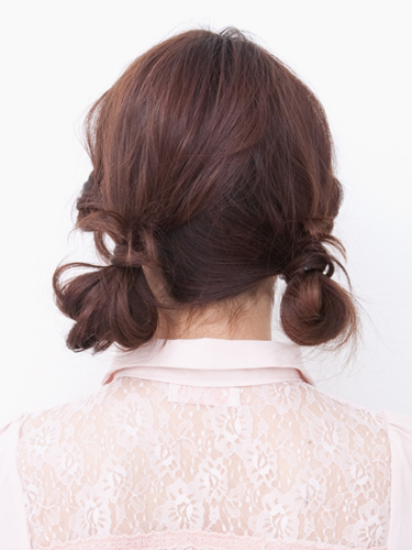 【おだんご】簡単ツインテールシニヨン