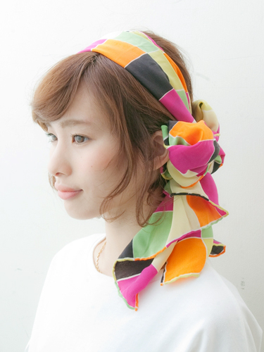 ショートヘア・簡単ボブスカーフヘアアレンジ